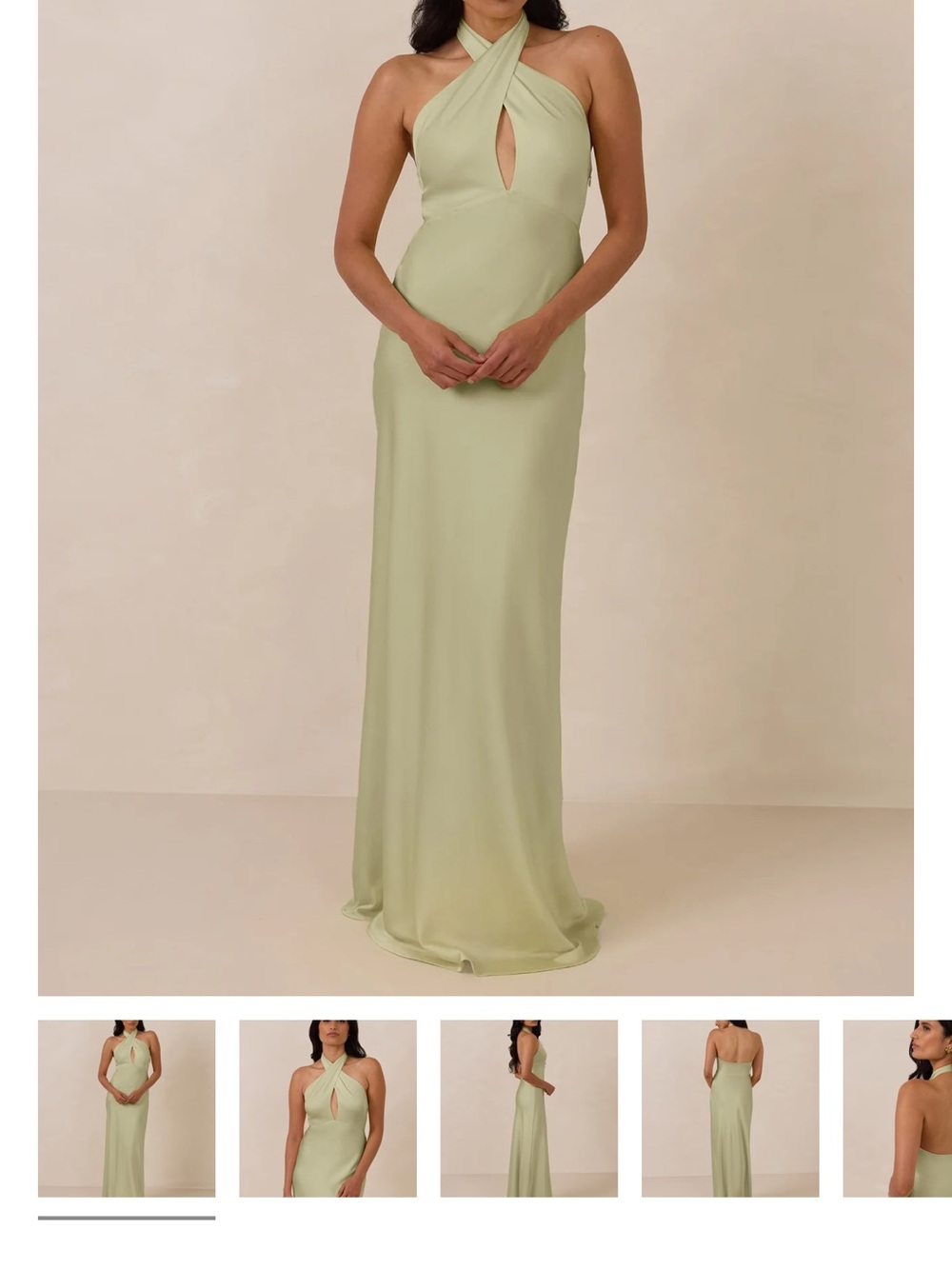 Park & Fifth Cross-Neck Maxi Dress in Pistachio